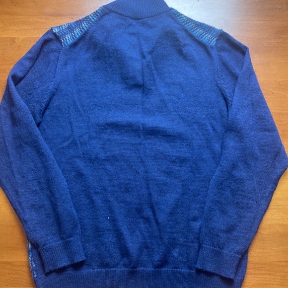 Kuna Baby Alpaca Blue quarter zip long sleeve sweater size medium - Picture 5 of 7